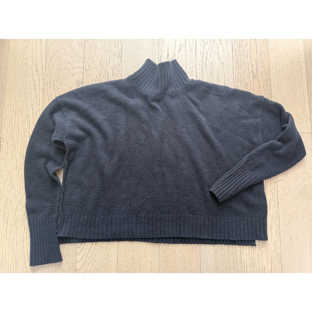 Free People Mock Neck Sweater Women’s Medium Black Ribbed Long Sleeve